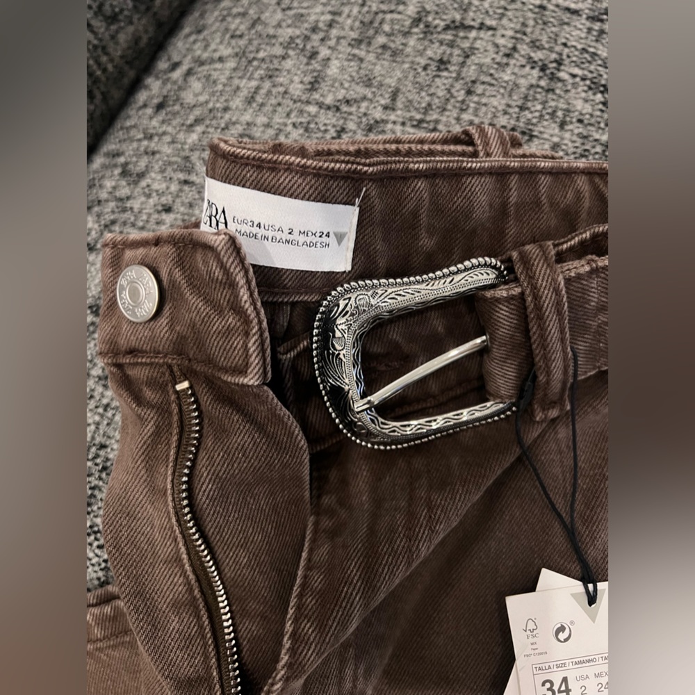 Zara Brown Women's Jeans. NWT - Picture 7 of 7